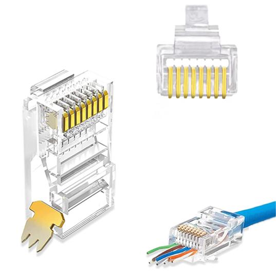Cat5E UTP 8P8C RJ45 Pas Breiseán Modúlach Trí Chineál